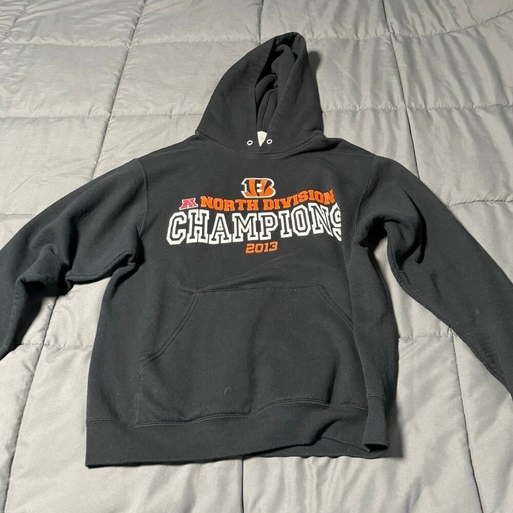 Jerzees Bengals Black Hoodie 2013 North Division Champs Medium